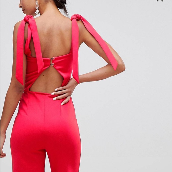 True Violet Tie Shoulder Jumpsuit - Picture 3 of 4